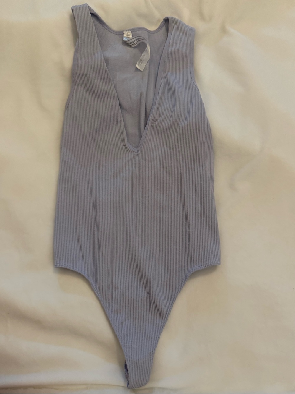 Urban Outfitters Ribbed Lavender V-Neck Bodysuit
